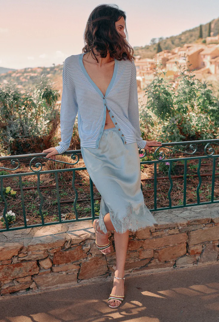 Petrea Bleu Silk Skirt - Image 5