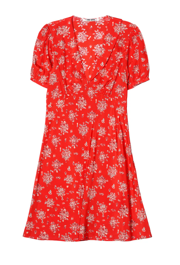 Alix Red Begonia Silk Dress - Image 4