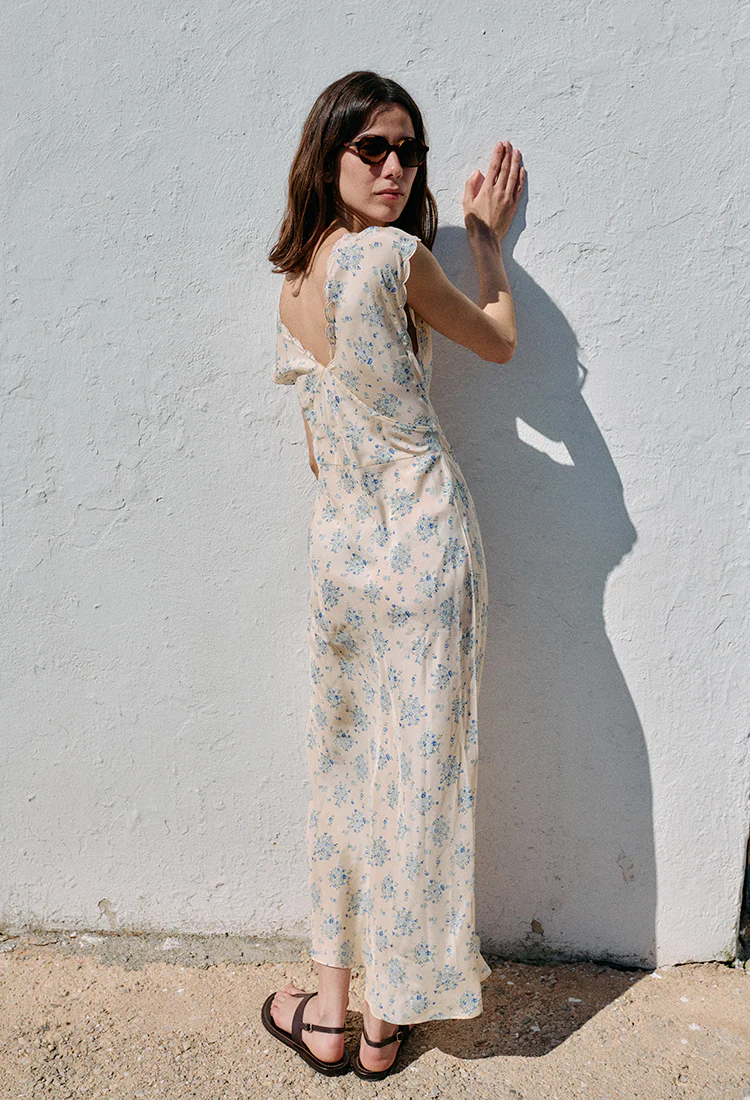 Marja Ivory Silk Dress - Image 3