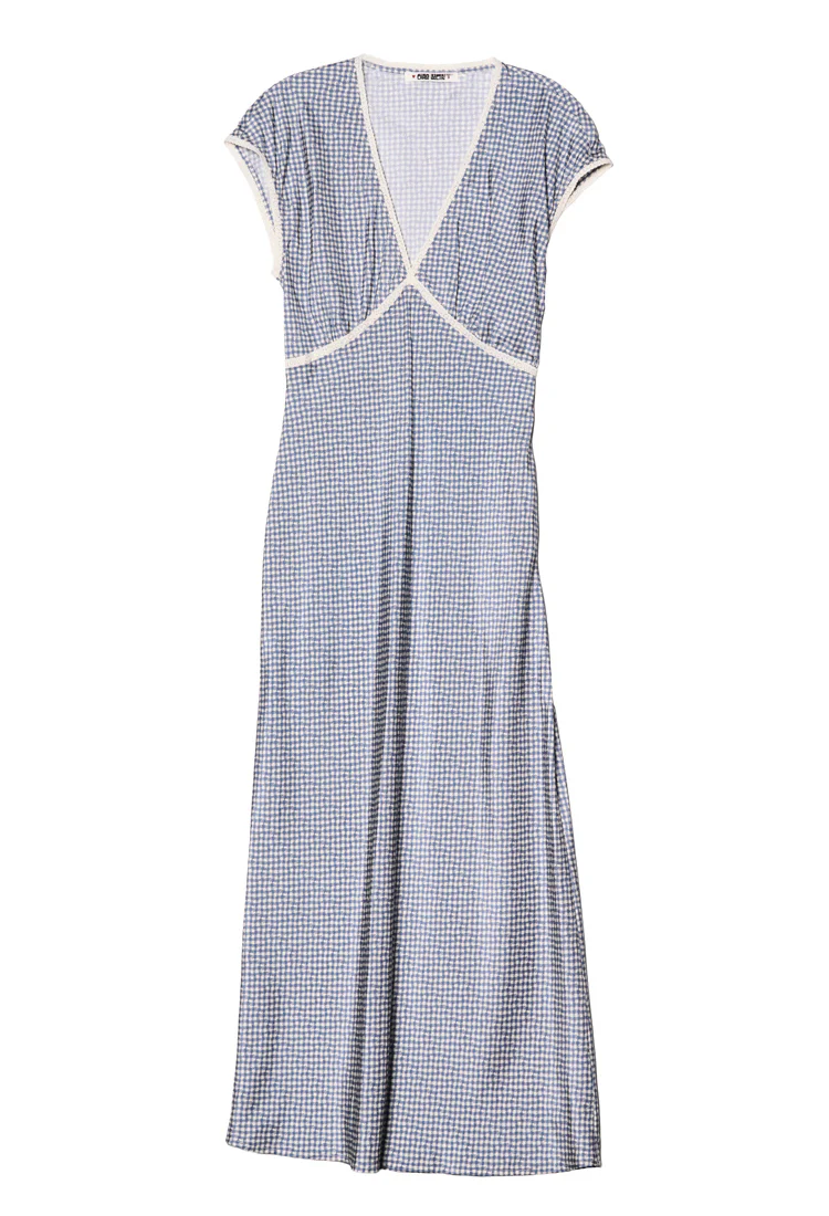 Indine Gingham Silk Dress - Image 3