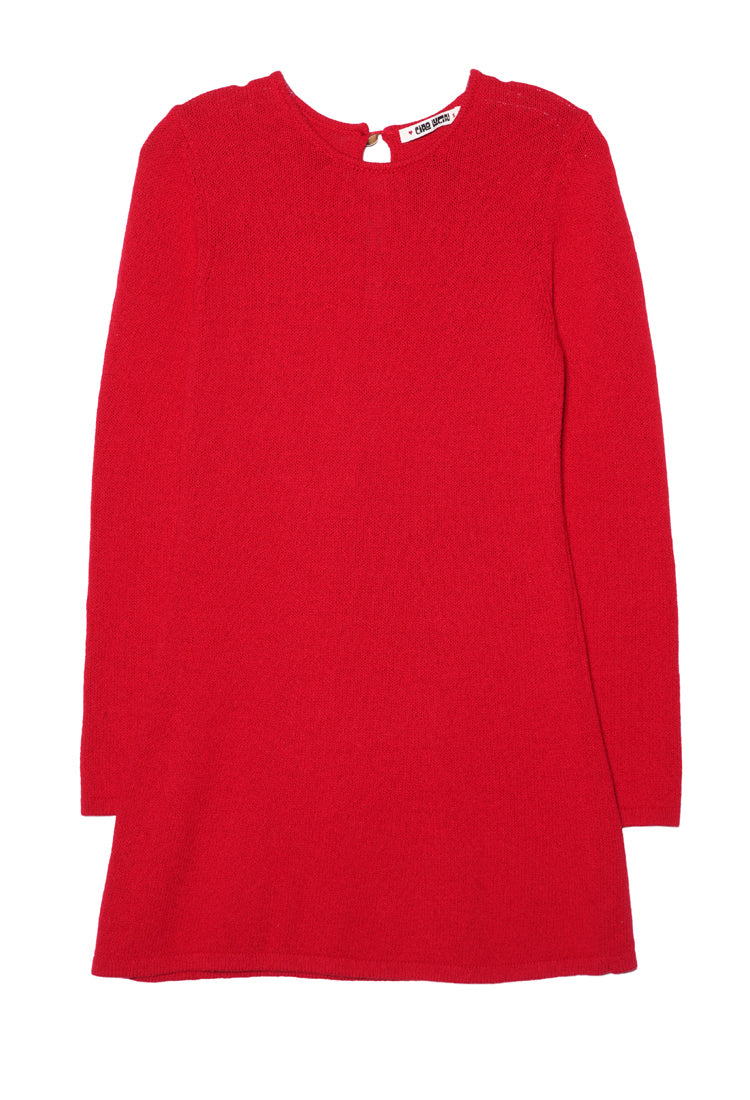 Clea Red Linen Knit Dress - Image 3