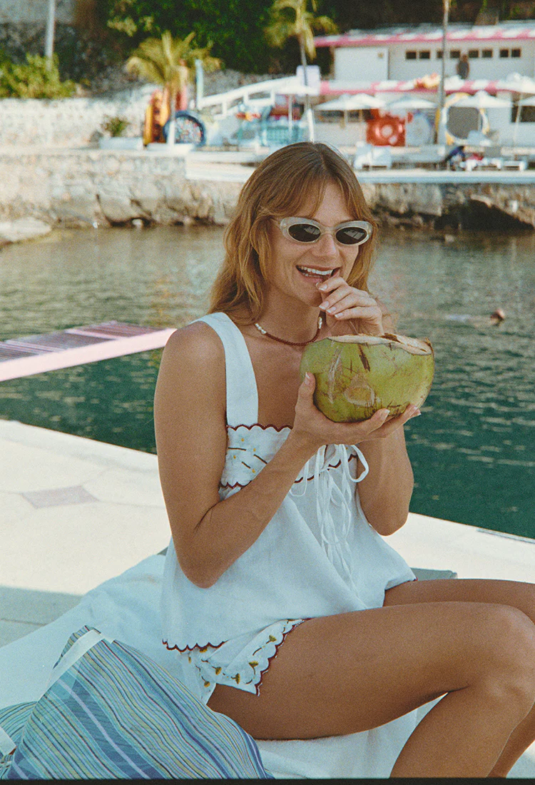 Ander White Embroidered Linen Top - Image 3