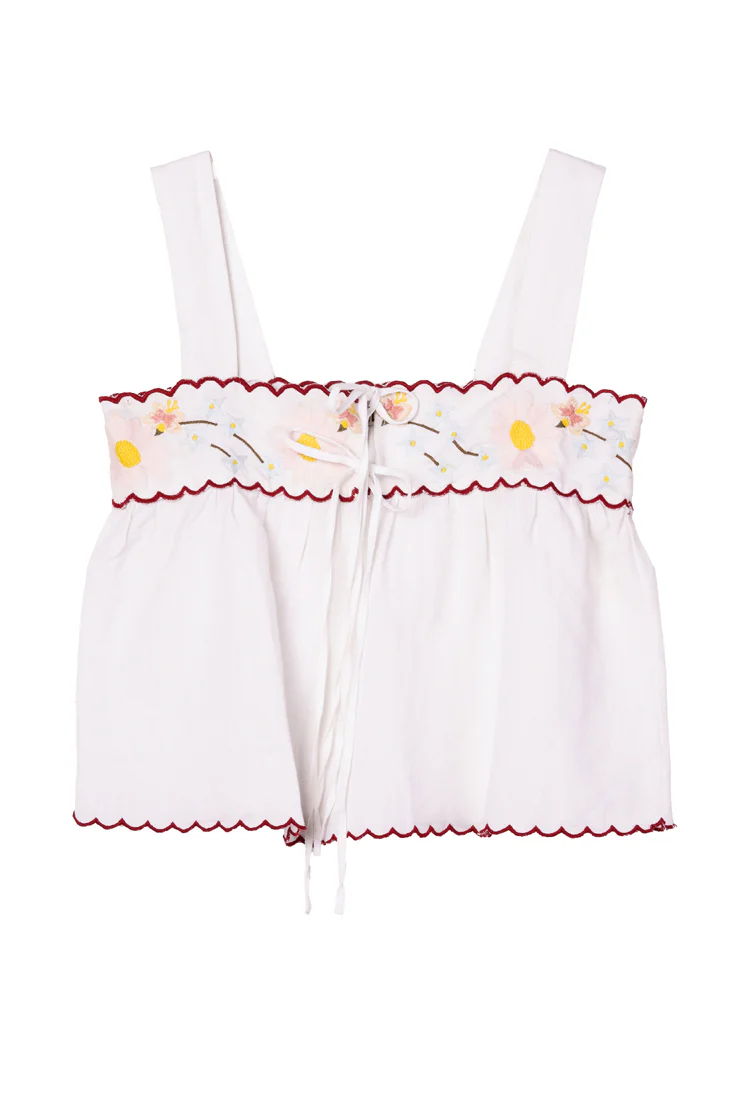 Ander White Embroidered Linen Top - Image 8