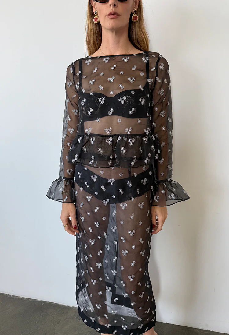 Andria Black Organza Top - Image 5
