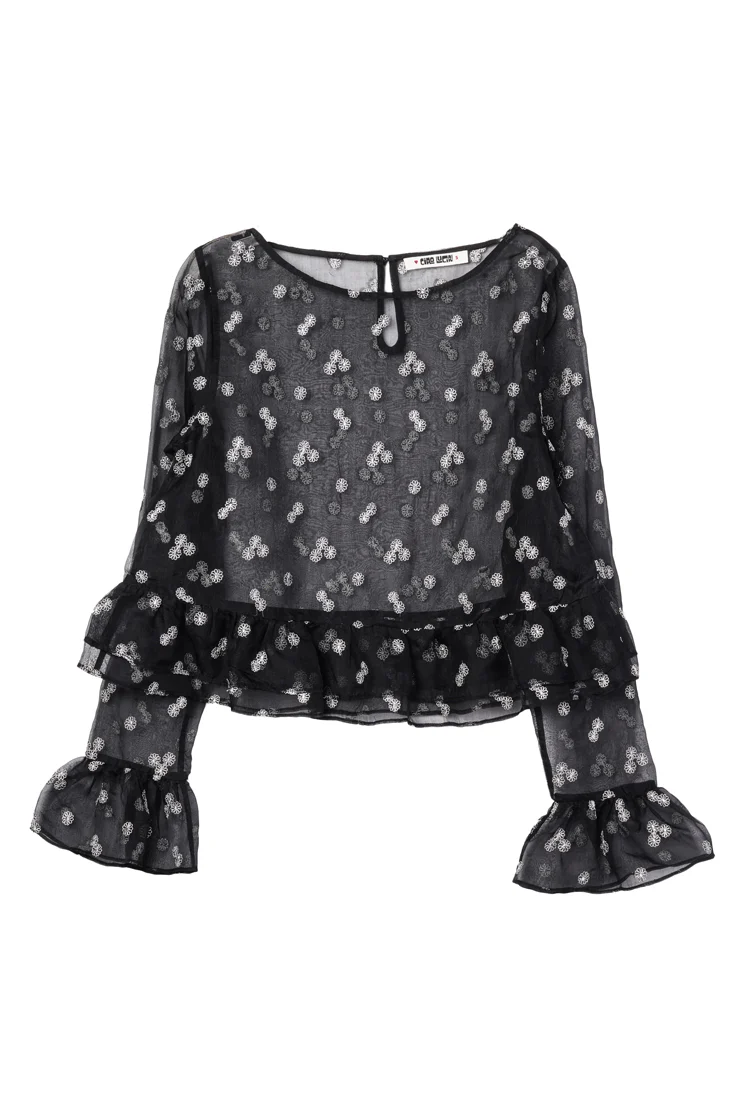 Andria Black Organza Top - Image 8