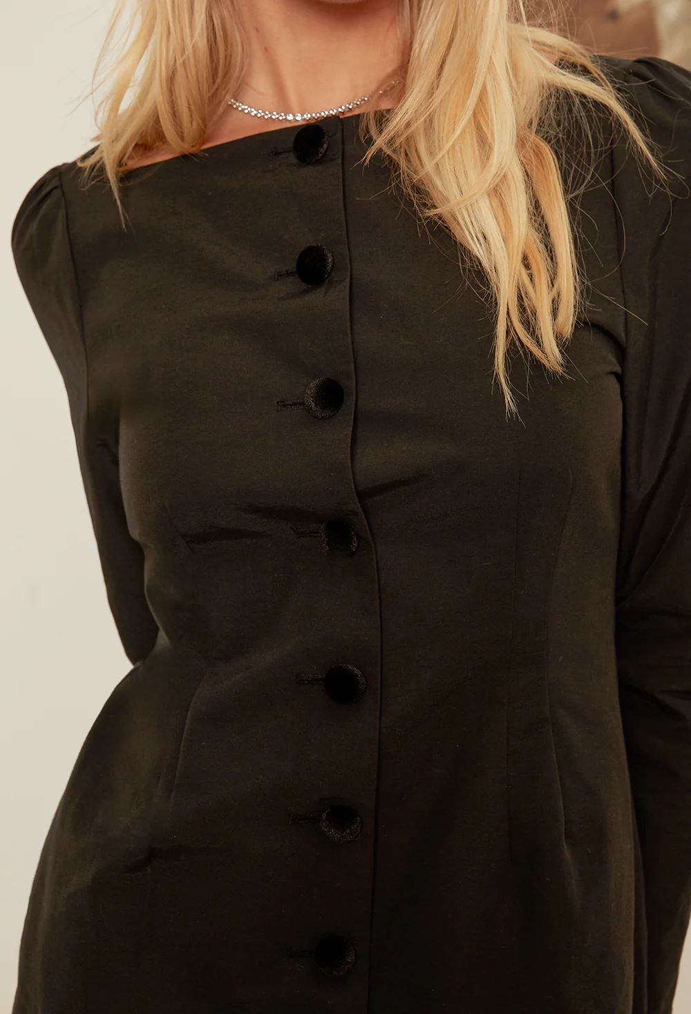 Antoinette Faille Button Down Mini Dress - Image 4