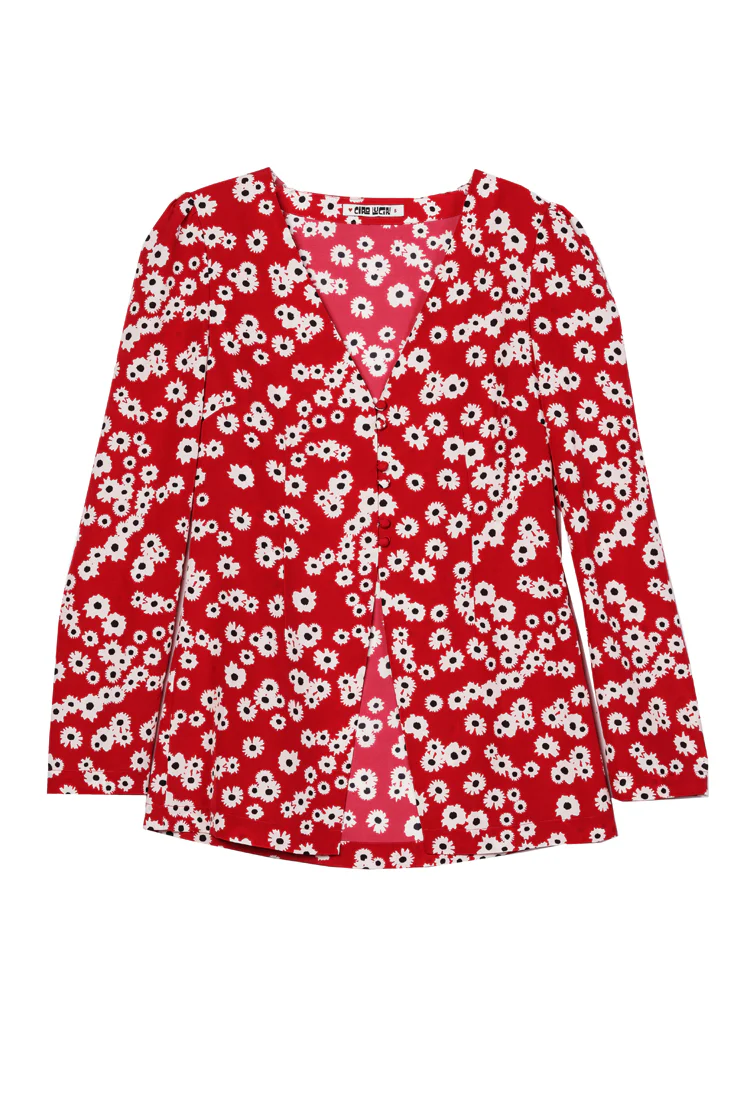 Augustine Peony Print Long Sleeved Top - Image 5