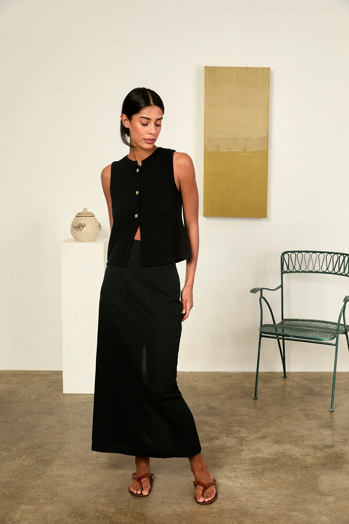 Borgia Black Linen Skirt - Image 10
