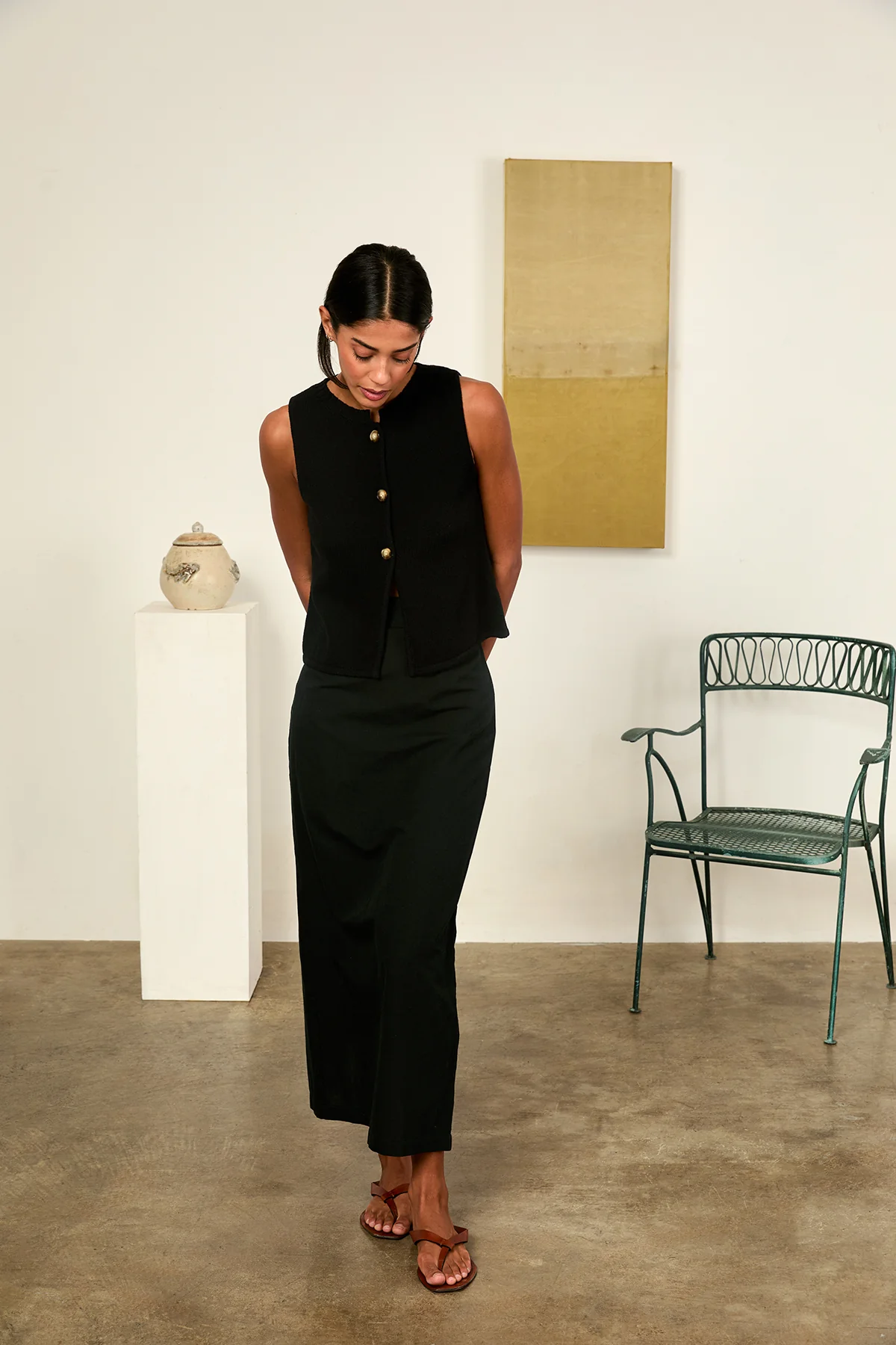 Borgia Black Linen Skirt - Image 7