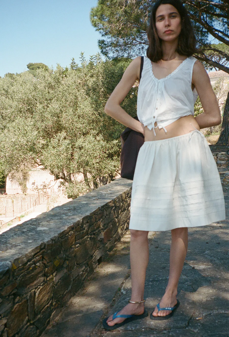 Bria Ivory Cotton Poplin Skirt - Image 3