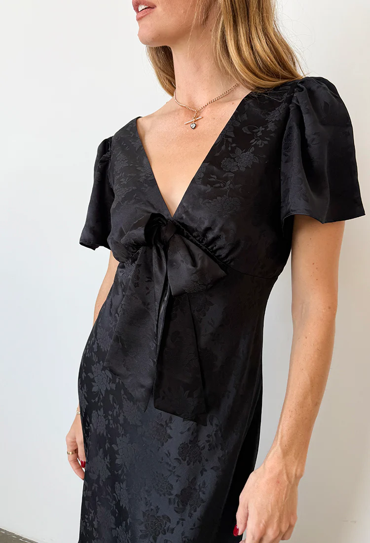 Brunello Black Jacquard Dress - Image 3