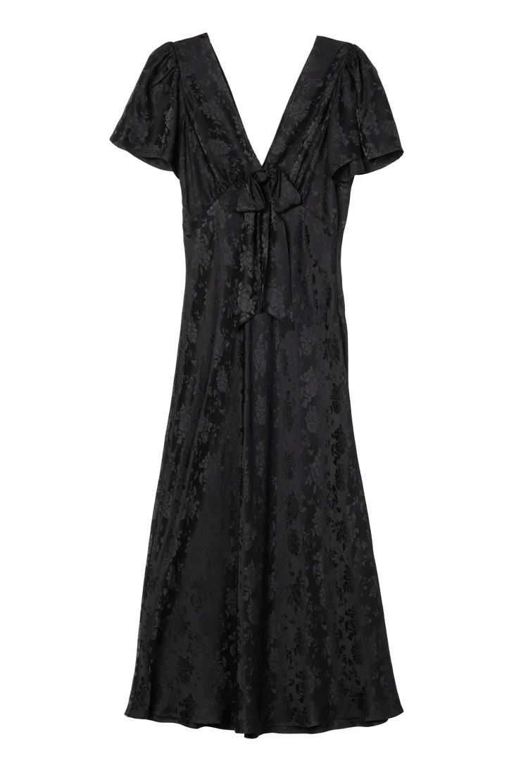 Brunello Black Jacquard Dress - Image 7