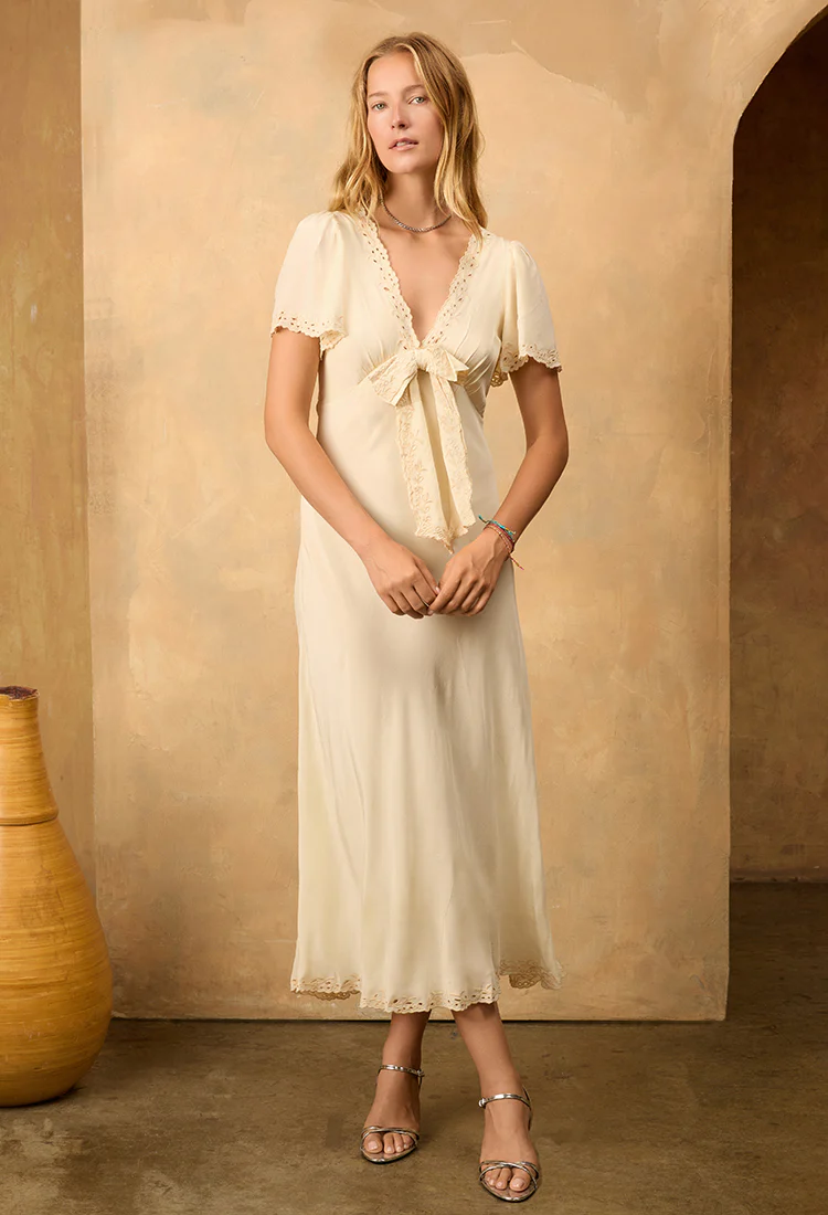 Brunello Ivory Silk Dress - Image 3