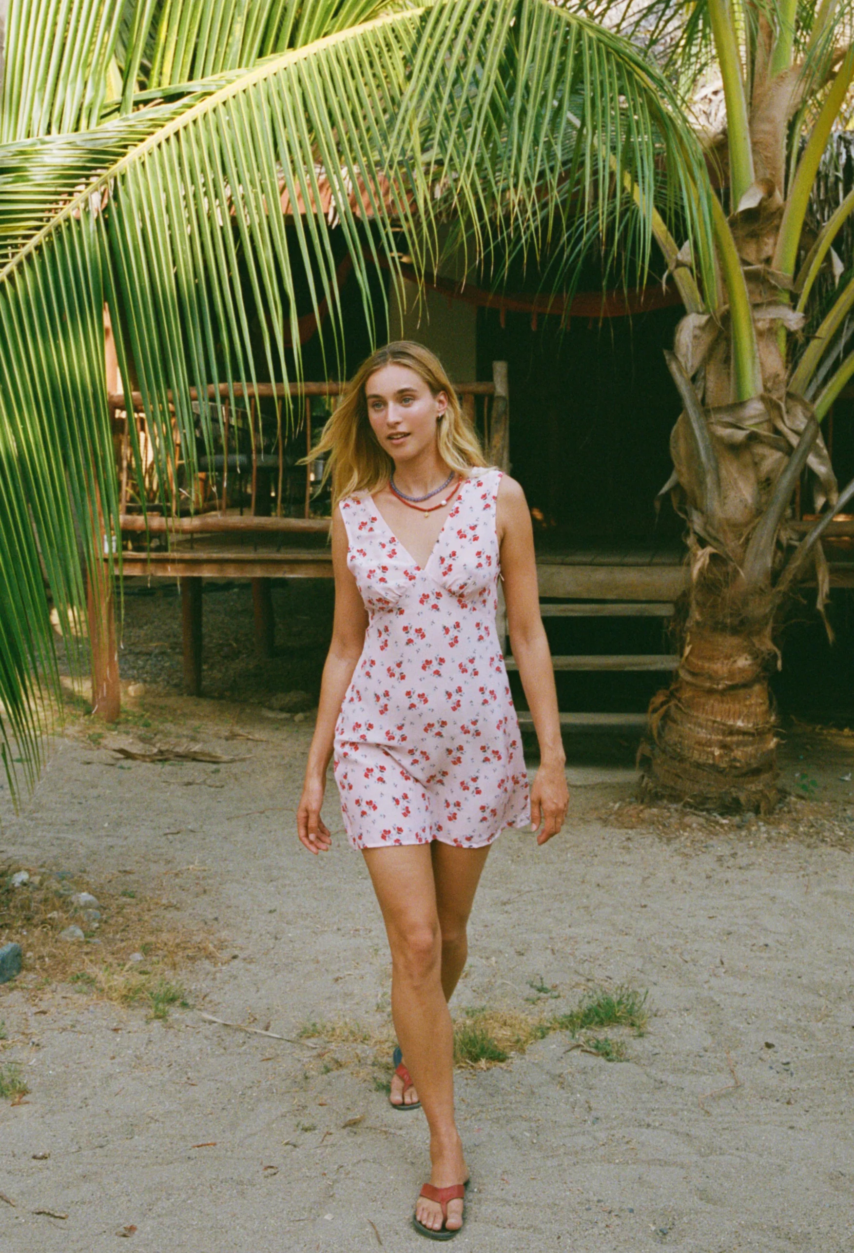 Castelo Geranium Print Silk Mini Dress - Image 4