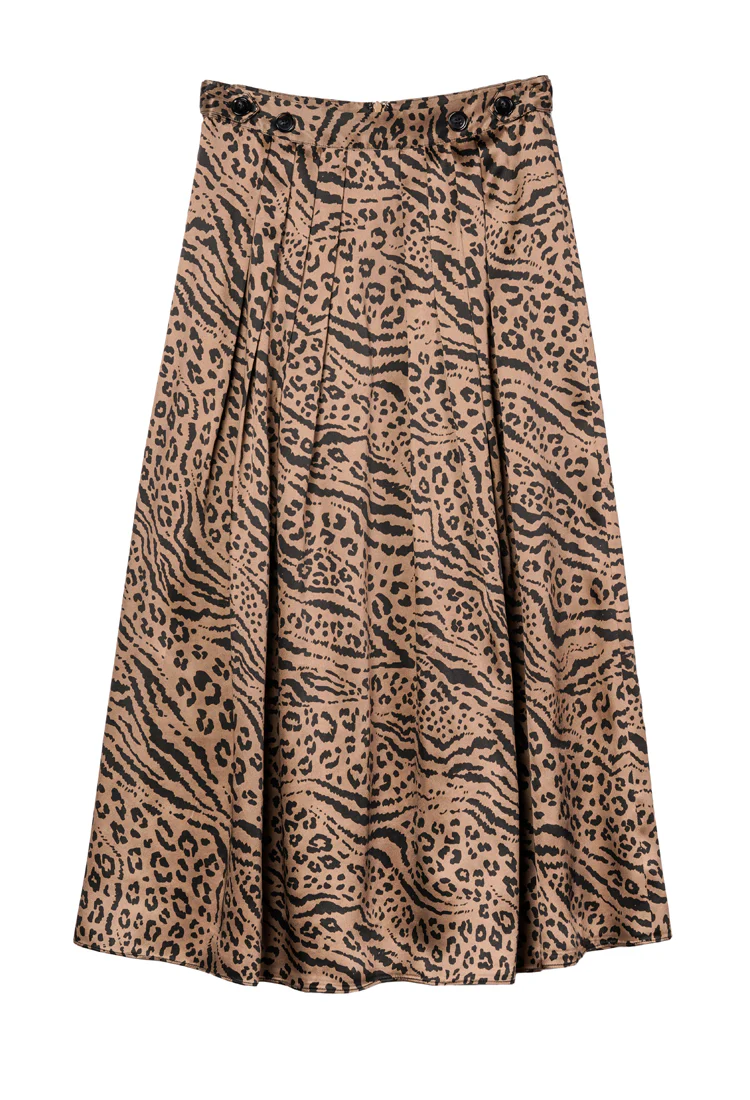 Colomba Skirt Leopard Print Silk Charmeuse - Image 5