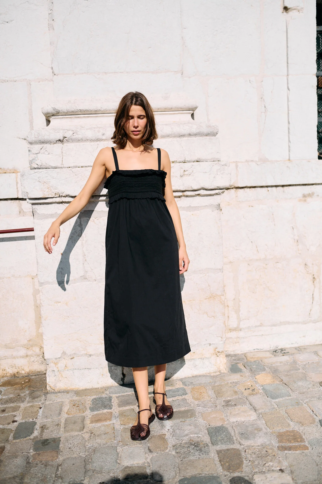Dalla Dress Black Cotton Voile - Image 4