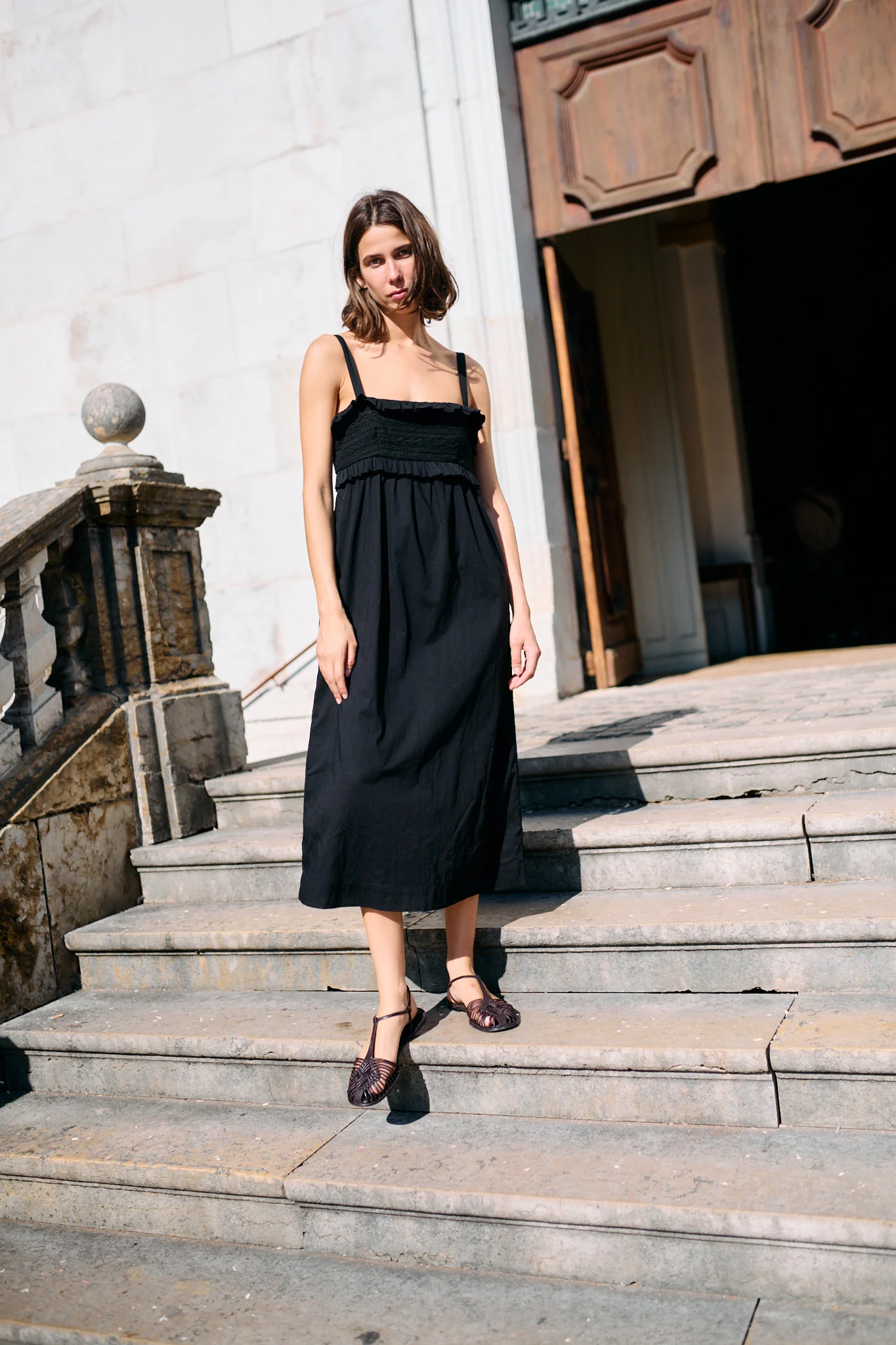 Dalla Dress Black Cotton Voile - Image 6