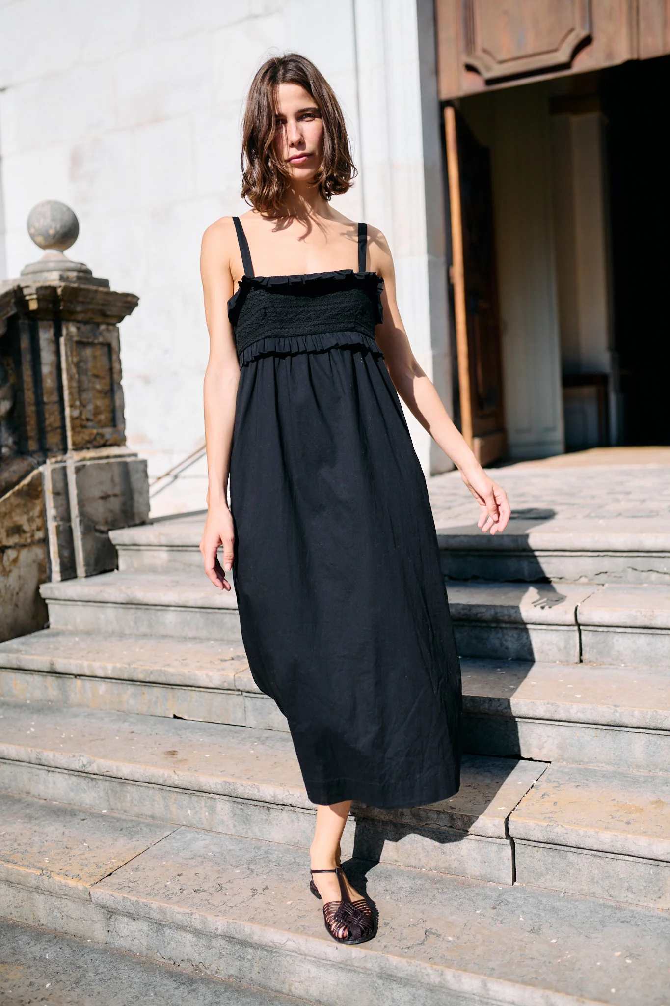 Dalla Dress Black Cotton Voile - Image 7