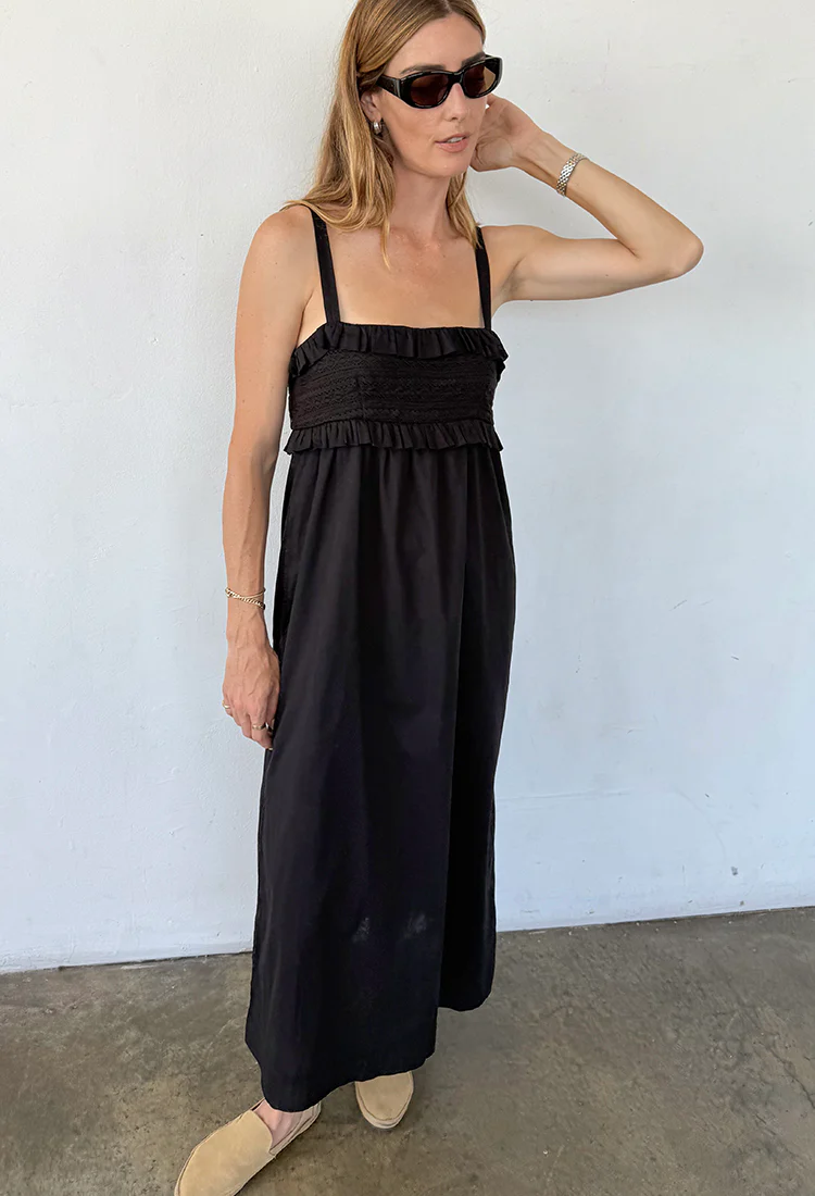 Dalla Dress Black Cotton Voile - Image 8