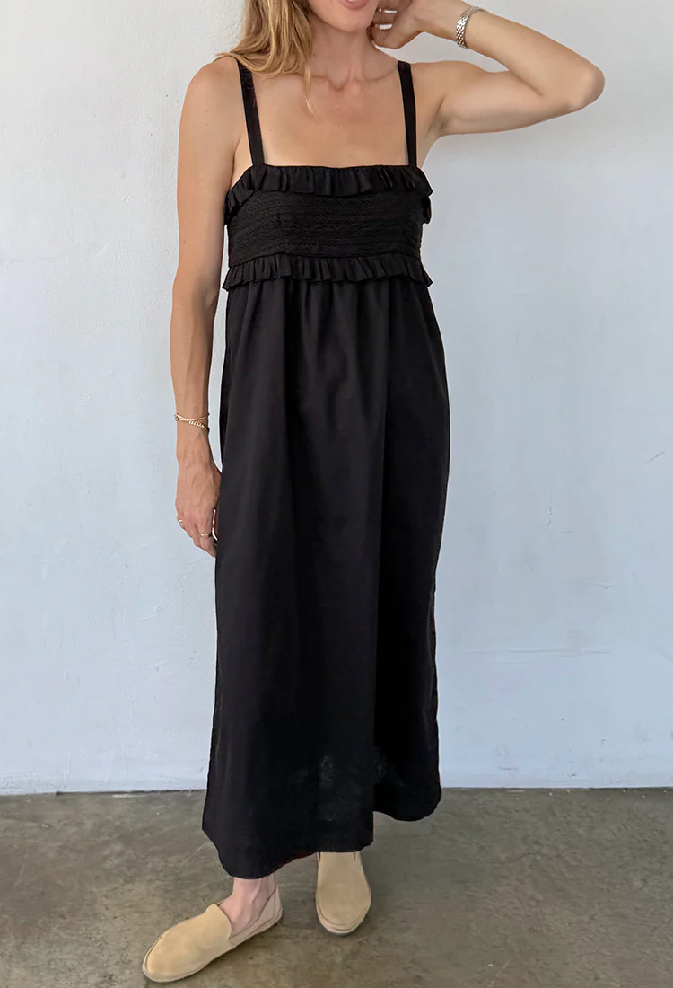 Dalla Dress Black Cotton Voile - Image 9