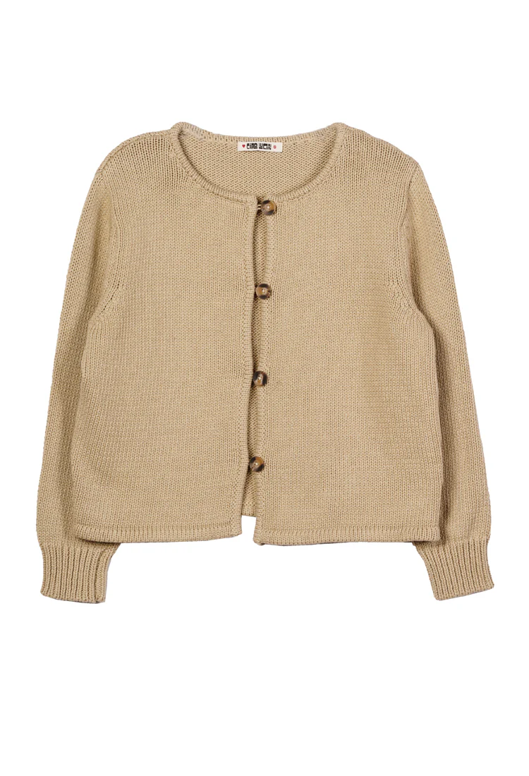 Deo Khaki Cotton Knit Cardigan - Image 5