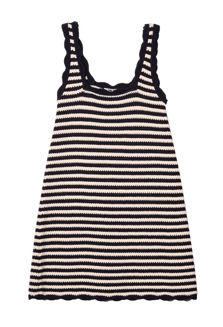Domeka Navy Stripe Knit Dress - Image 5