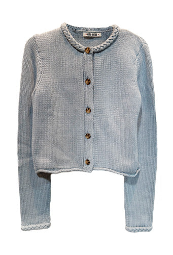 Doris Blue Jean Cotton Cardigan - Image 4