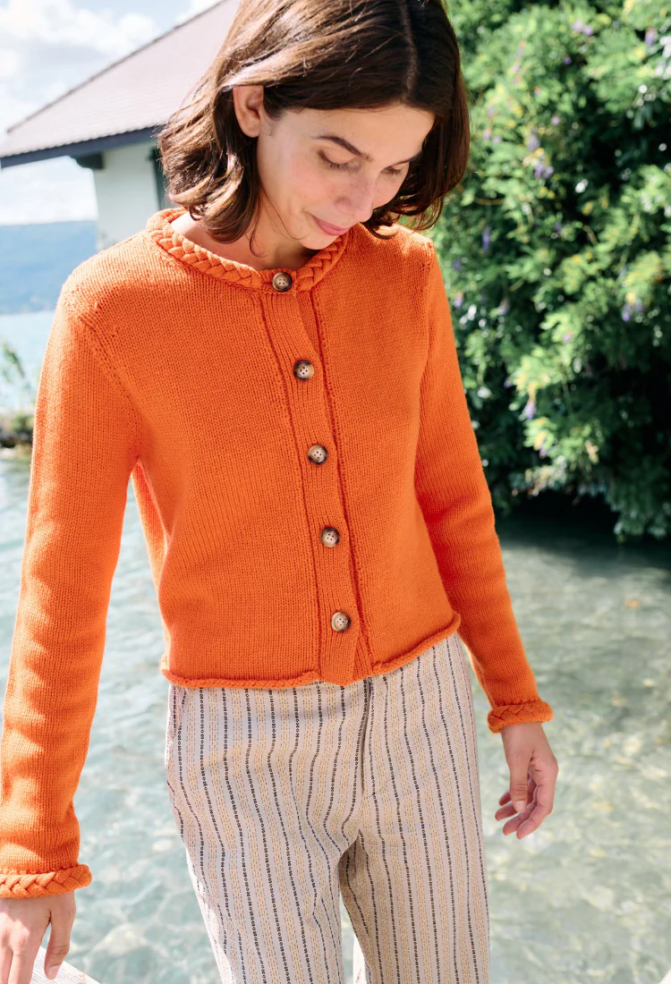 Doris Persimmon Wool Cardigan - Image 5