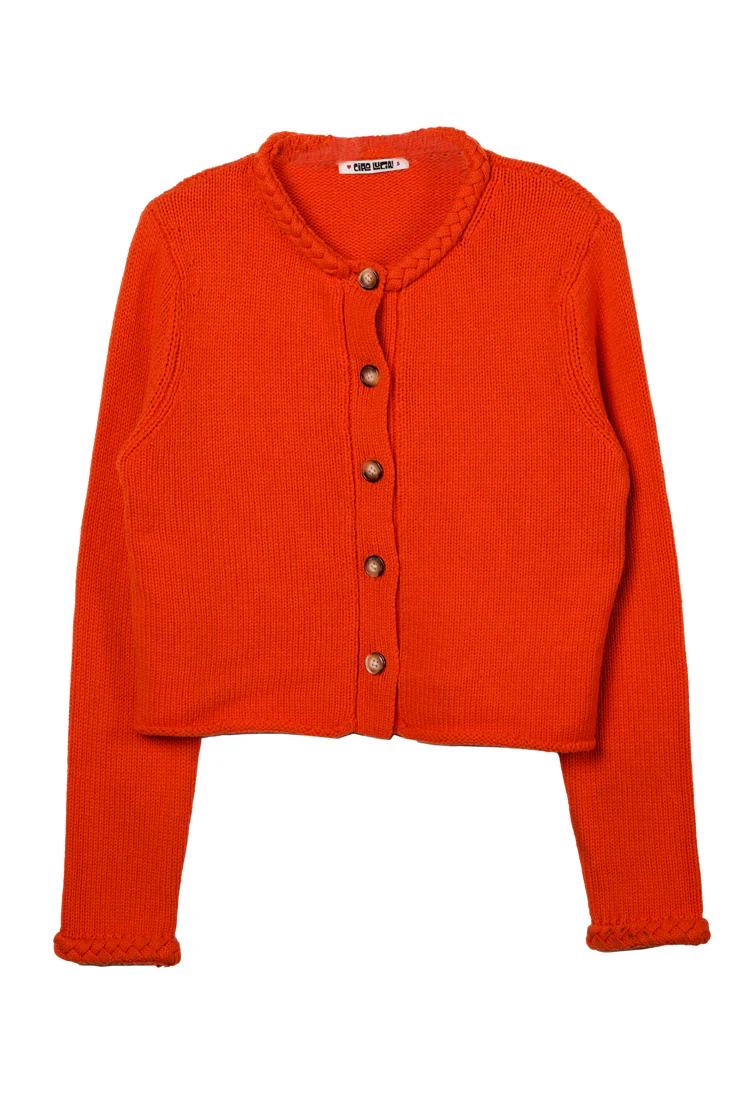 Doris Persimmon Wool Cardigan - Image 7