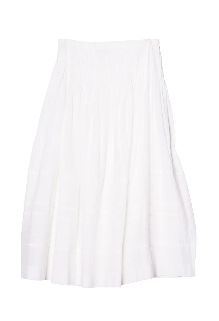 Enika White Cotton Voile Skirt - Image 3