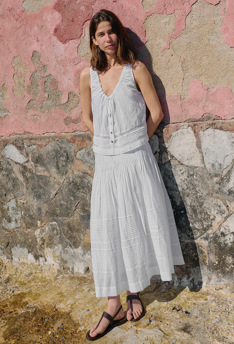 Eugenia White Cotton Voile Top - Image 3