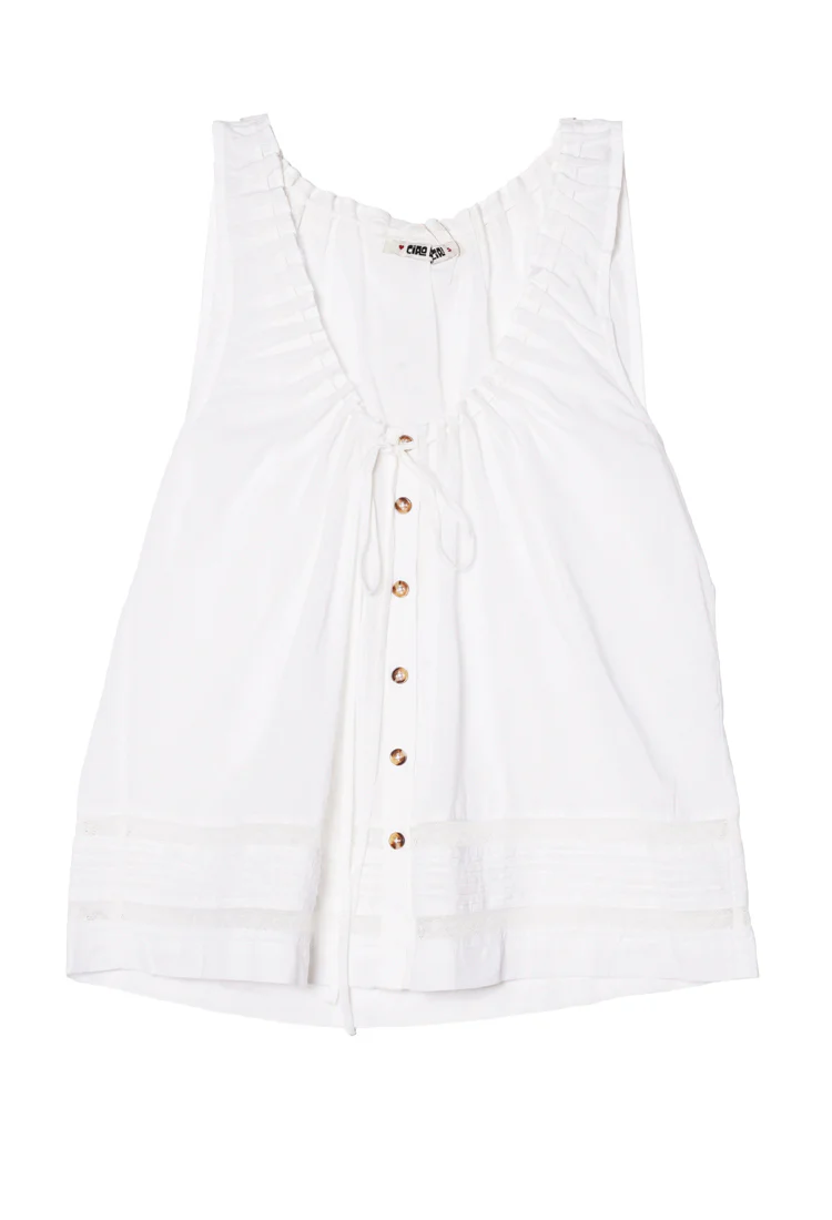Eugenia White Cotton Voile Top - Image 6