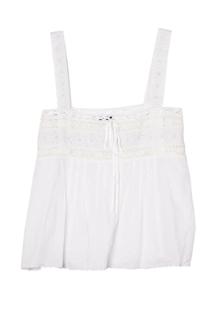Euri White Embroidered Cotton Top - Image 5