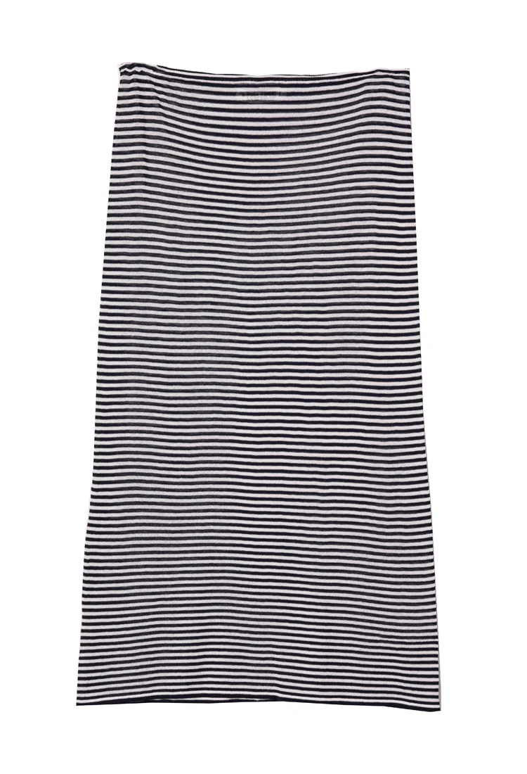 Faye Midnight Stripe Sheer Knit Skirt - Image 3