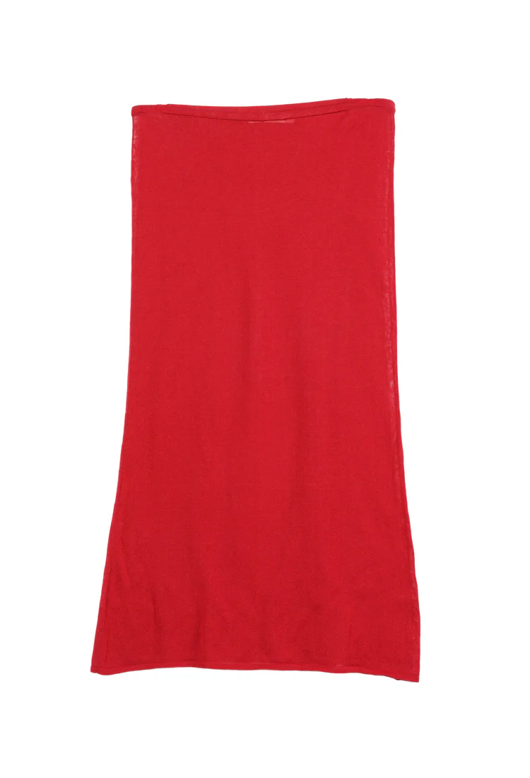 Faye Ruby Sheer Knit Skirt - Image 7