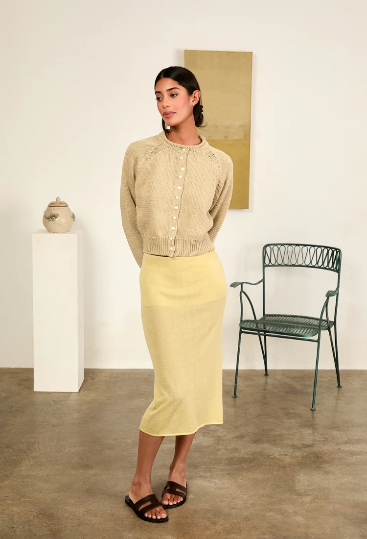 Faye Sheer Pistachio Skirt - Image 3