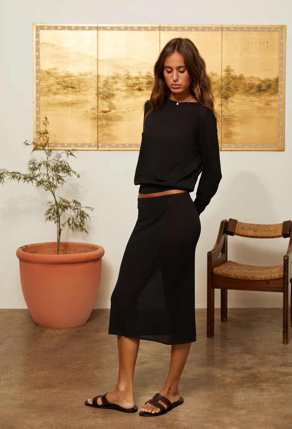 Faye Sheer Black Skirt