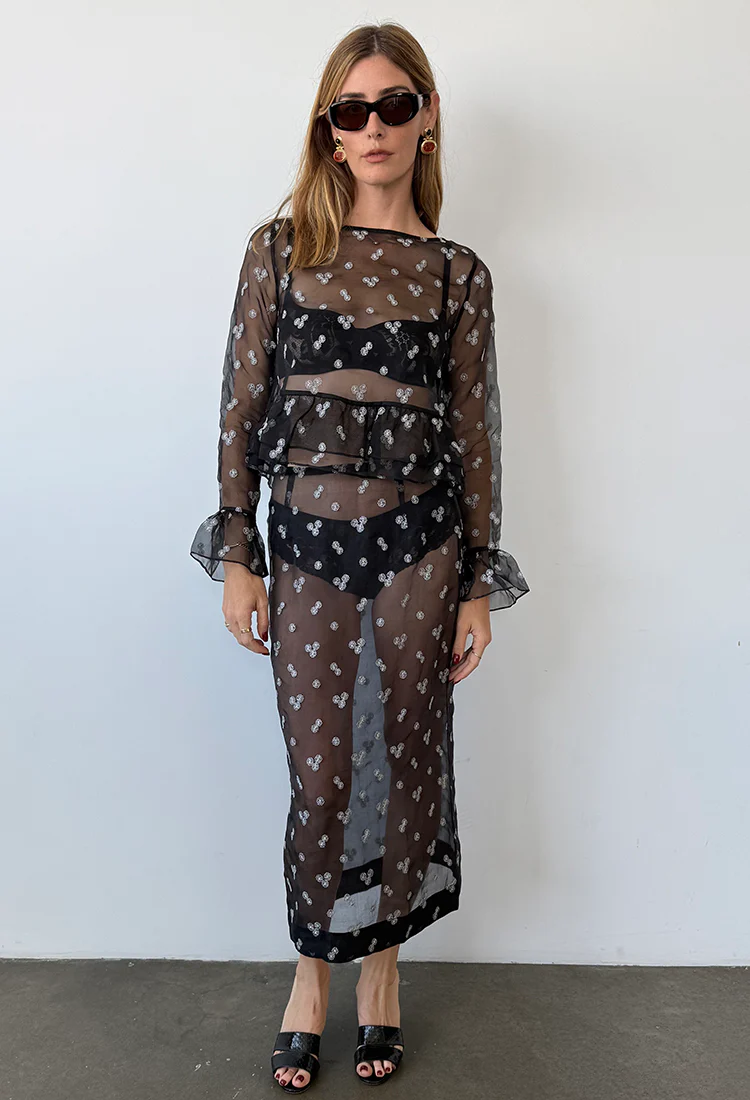 Finney Black Organza Skirt - Image 8