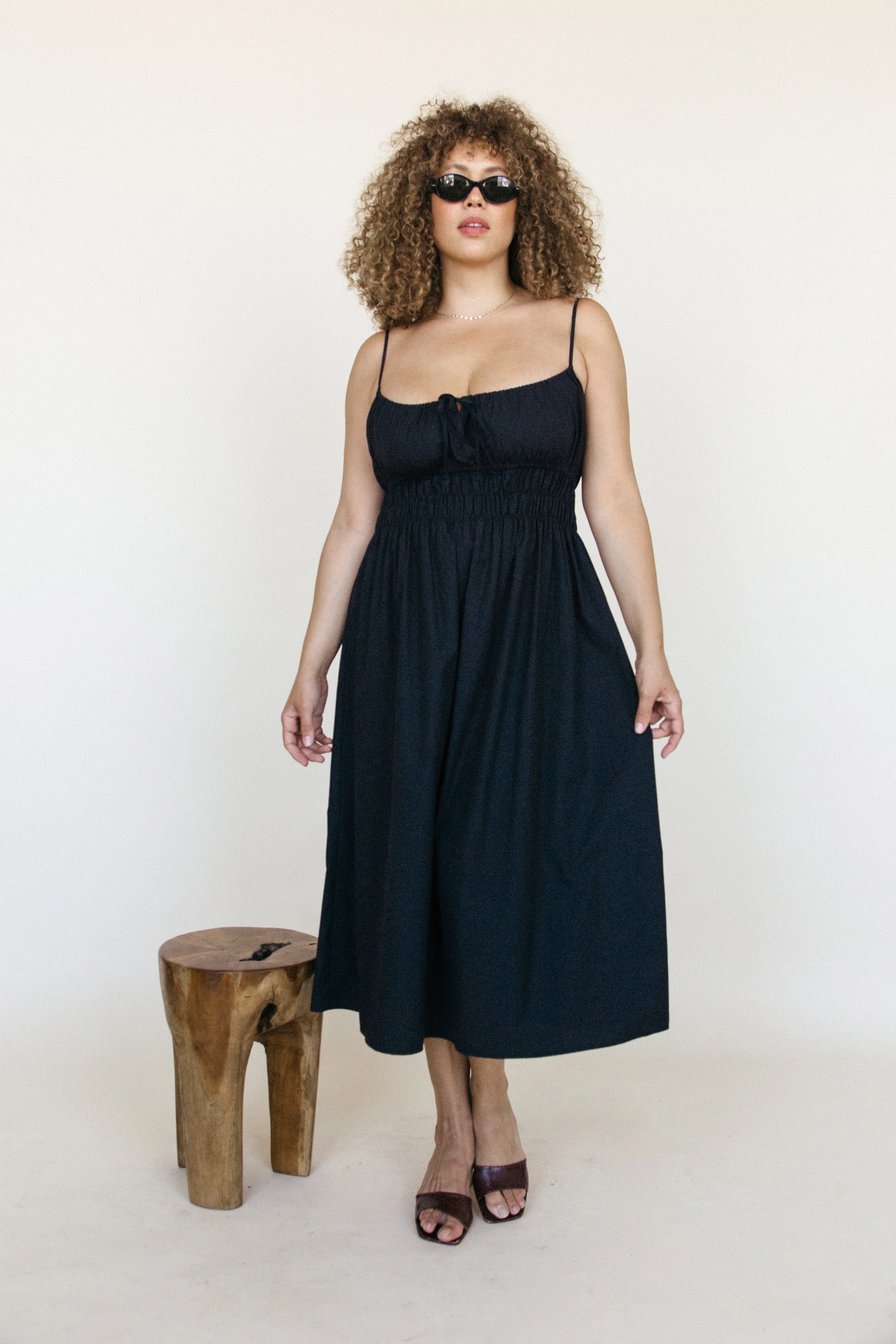 Gabriela Black Cotton Dress - Image 3