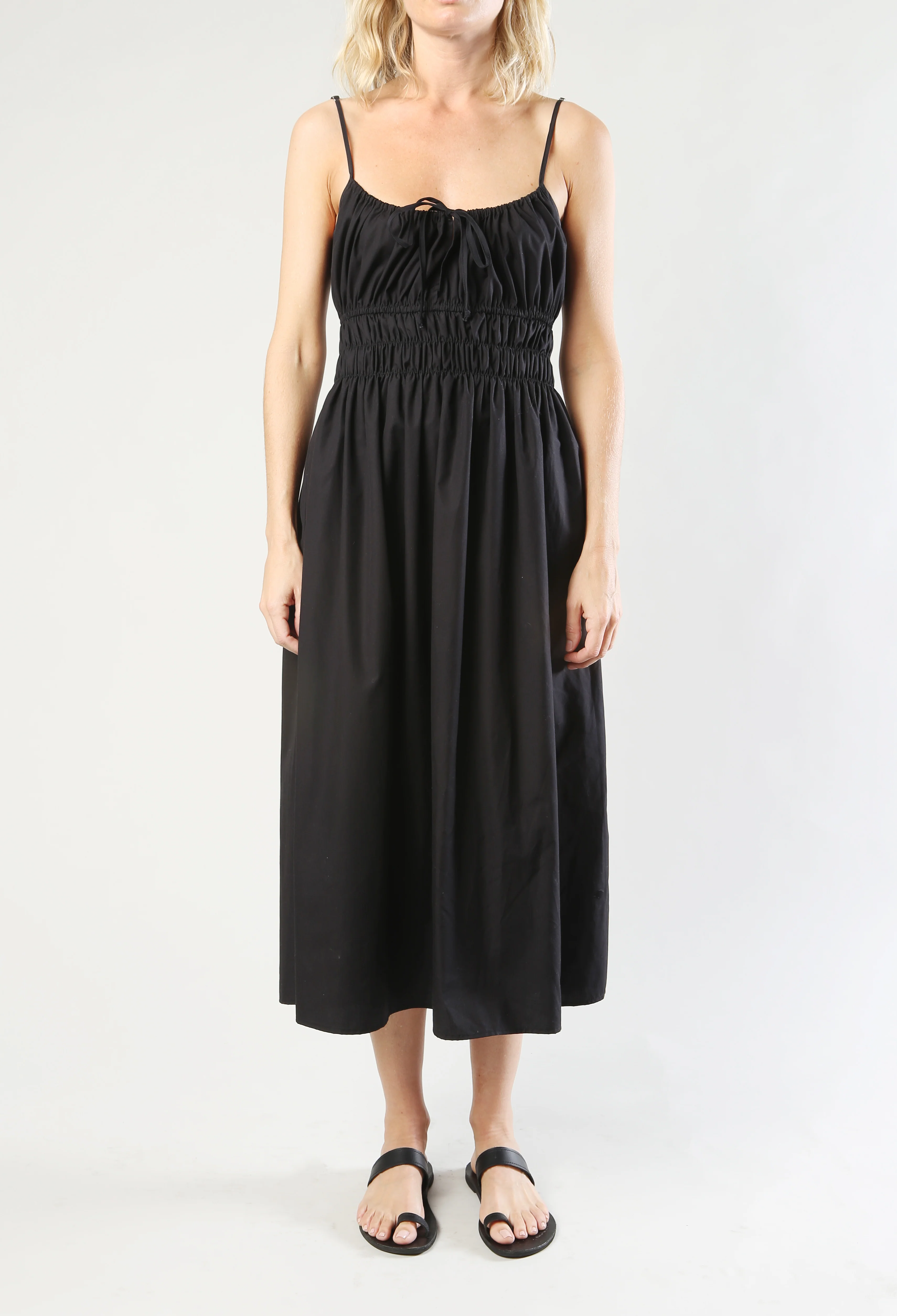 Gabriela Black Cotton Dress - Image 4