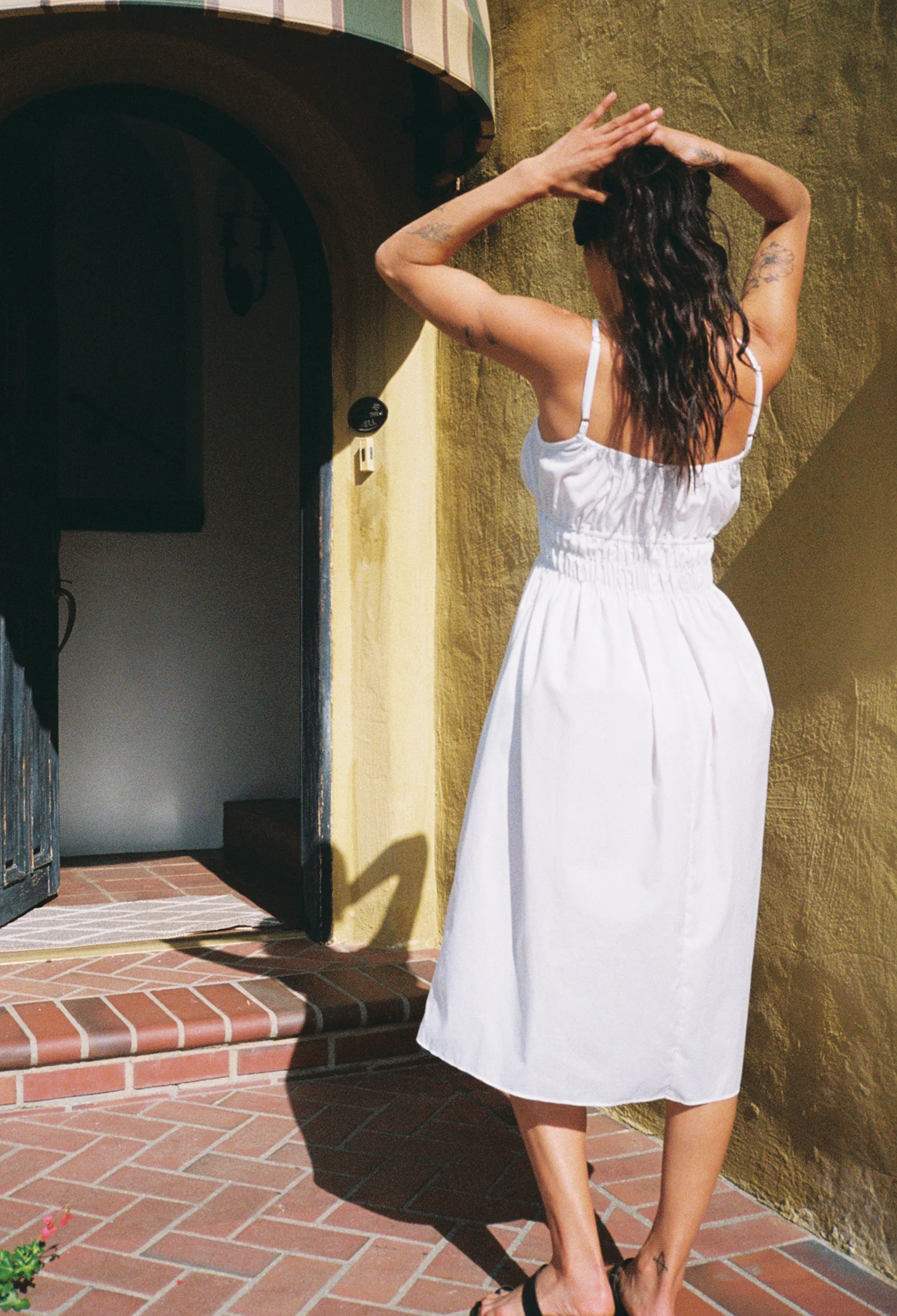 Gabriela Washed Cotton White Dress - Image 5