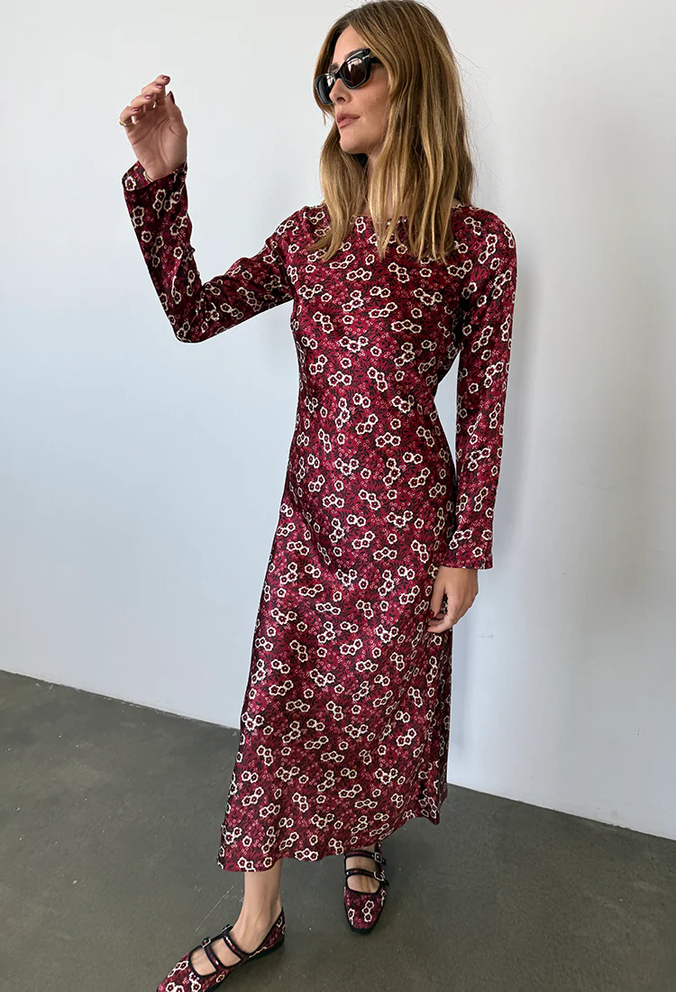 Gaia Ruby Silk Dress - Image 3