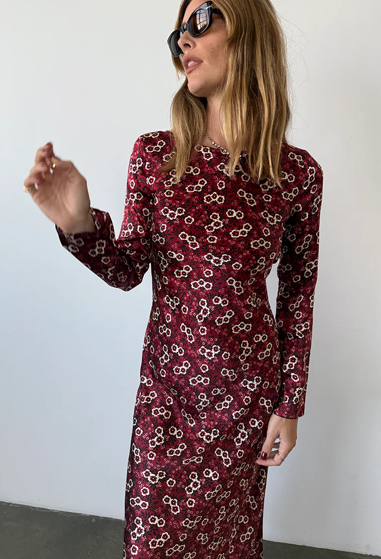Gaia Ruby Silk Dress - Image 5