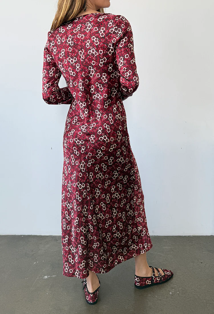 Gaia Ruby Silk Dress - Image 6