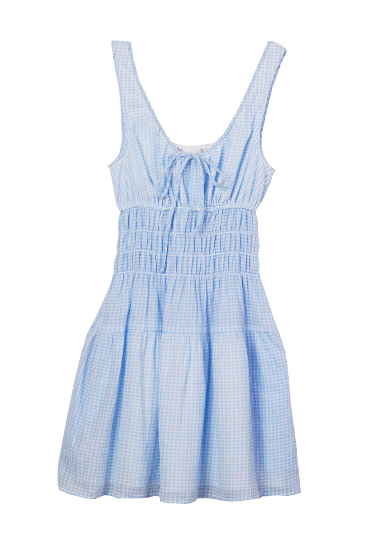 Gianluca Sky Gingham Mini Dress - Image 7