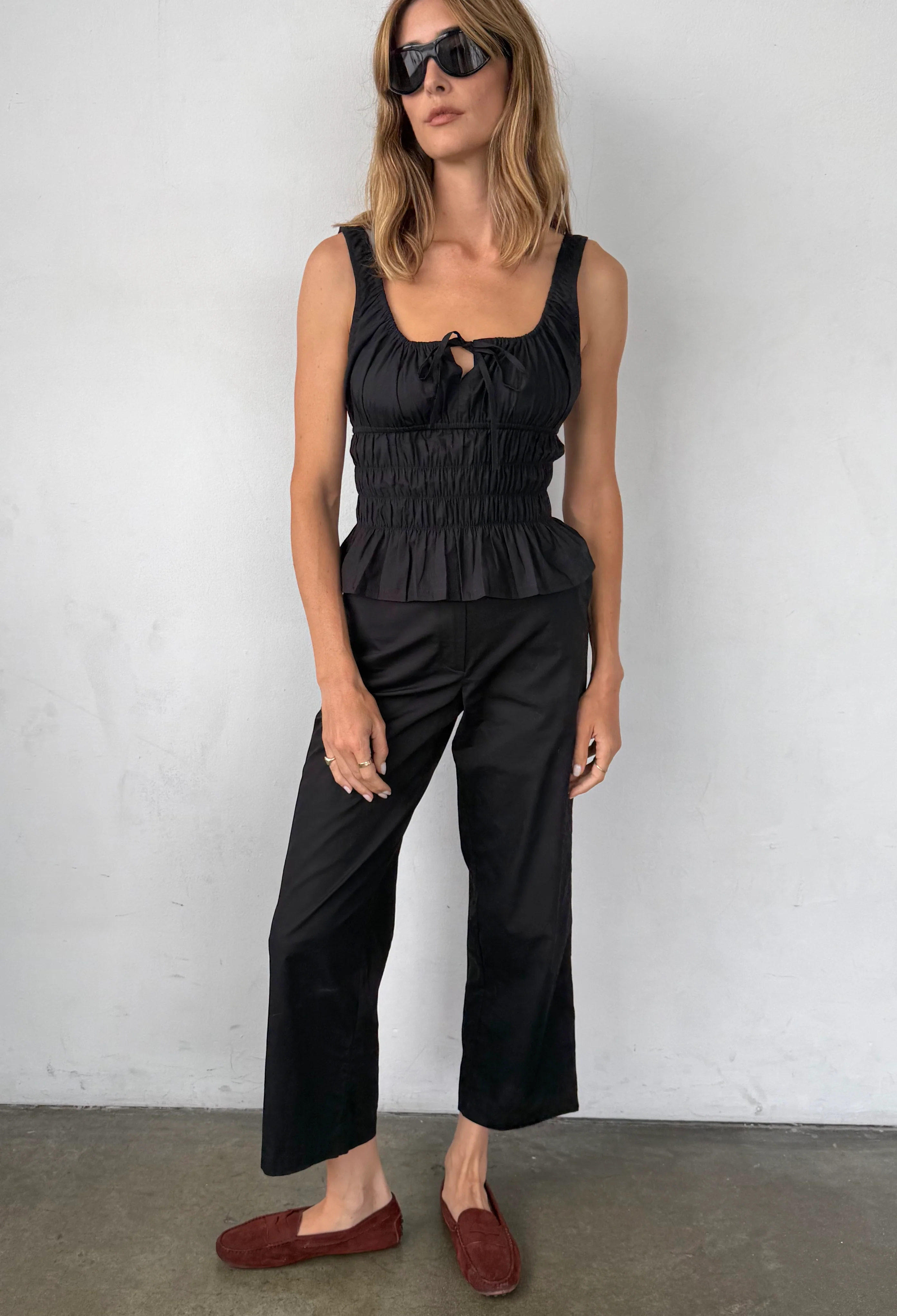 Gigi Black Cotton Poplin Top - Image 3