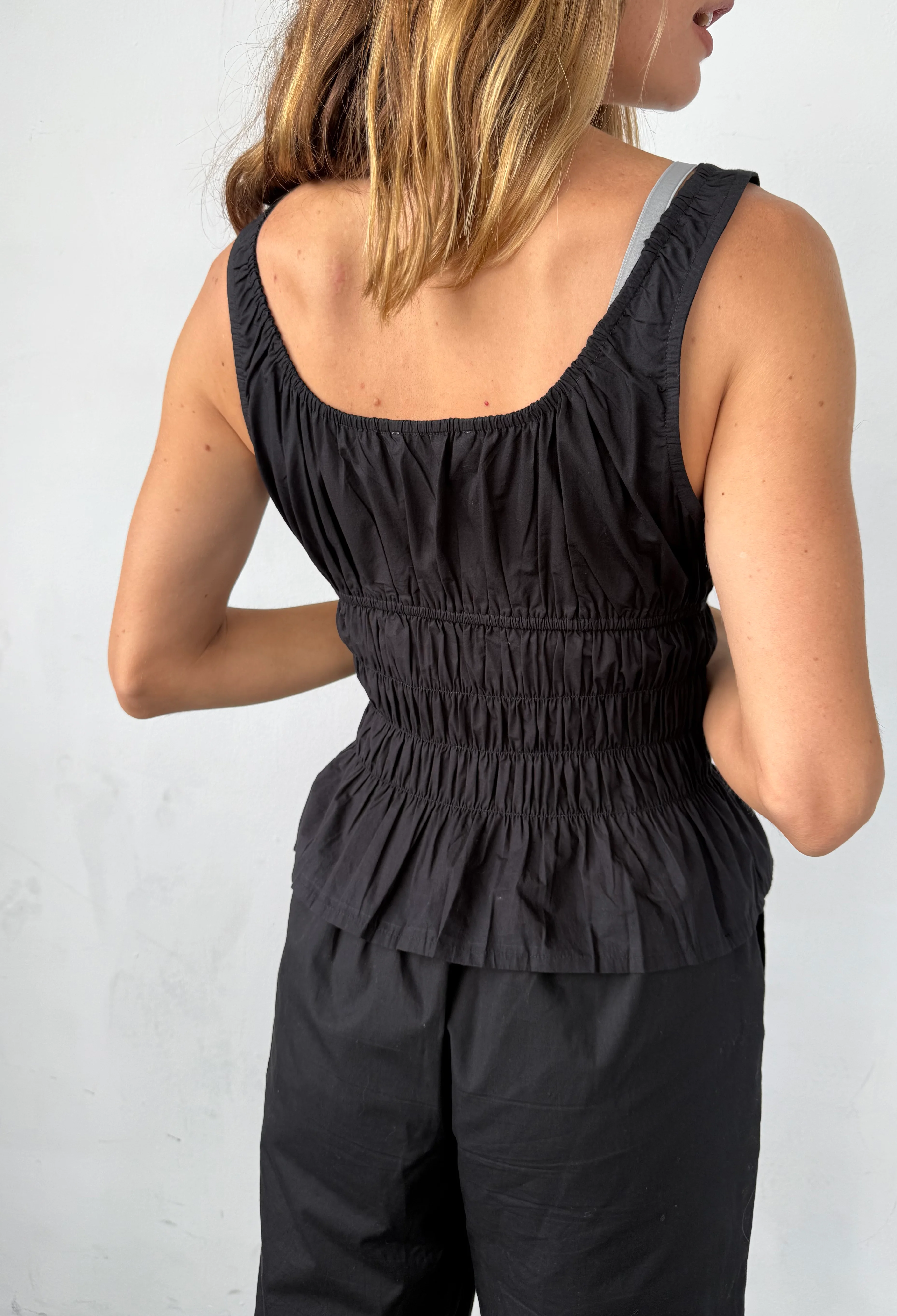 Gigi Black Cotton Poplin Top - Image 4