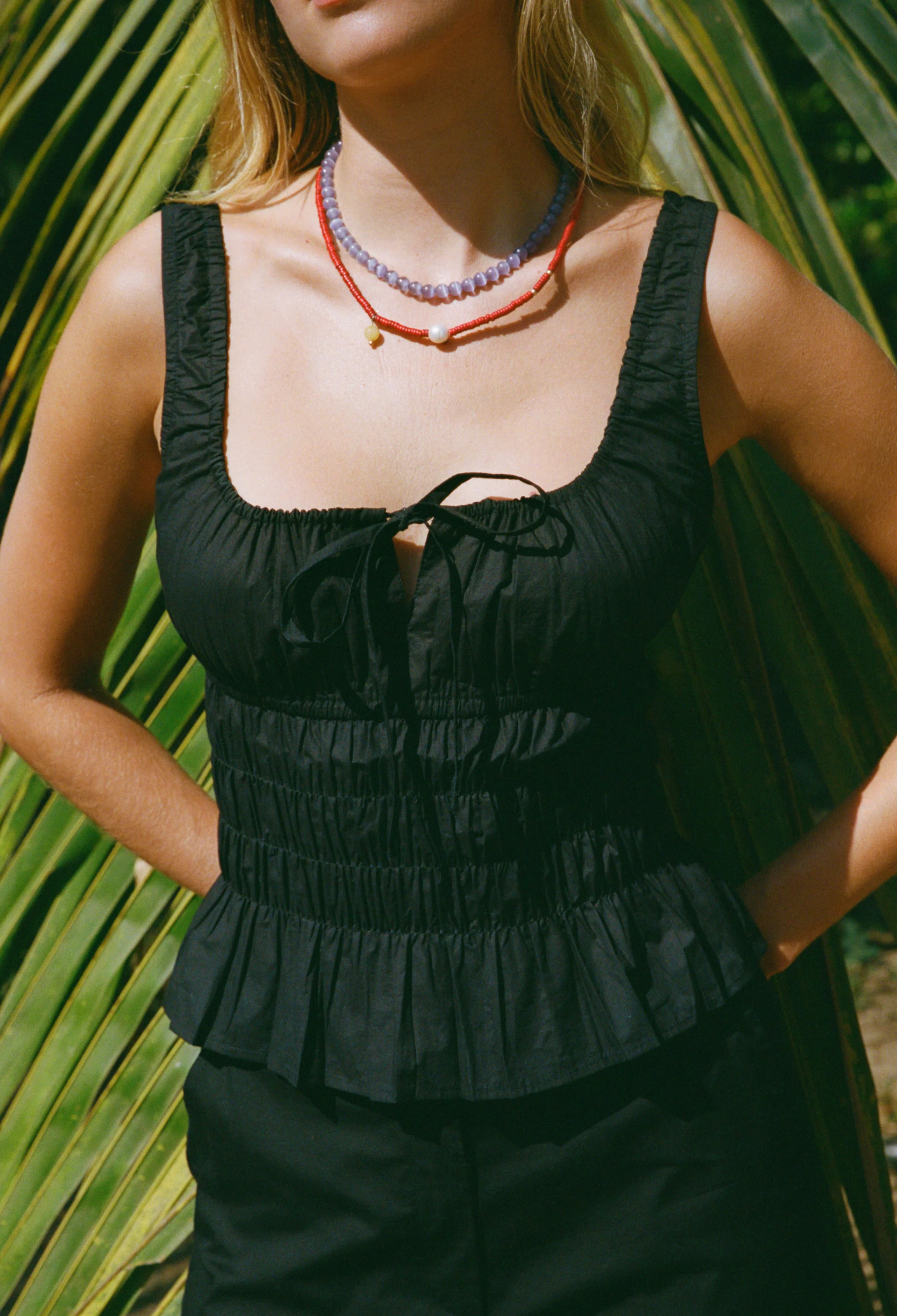 Gigi Black Cotton Poplin Top - Image 5