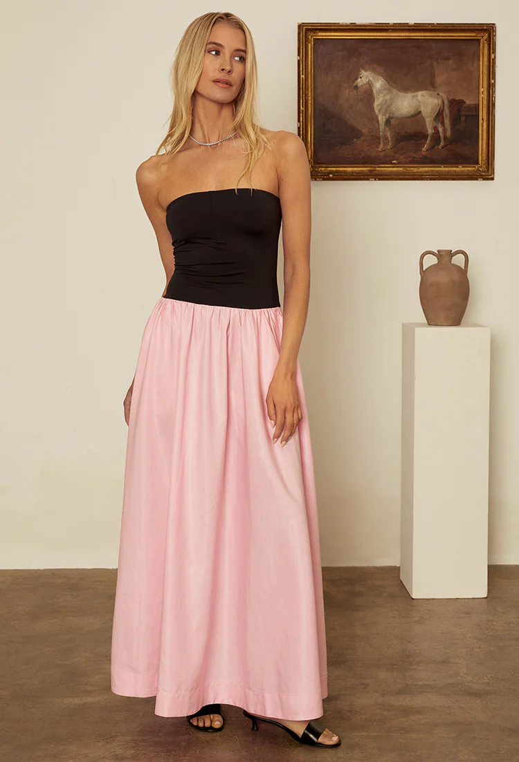 Giselle Pink Taffeta Maxi Dress - Image 5