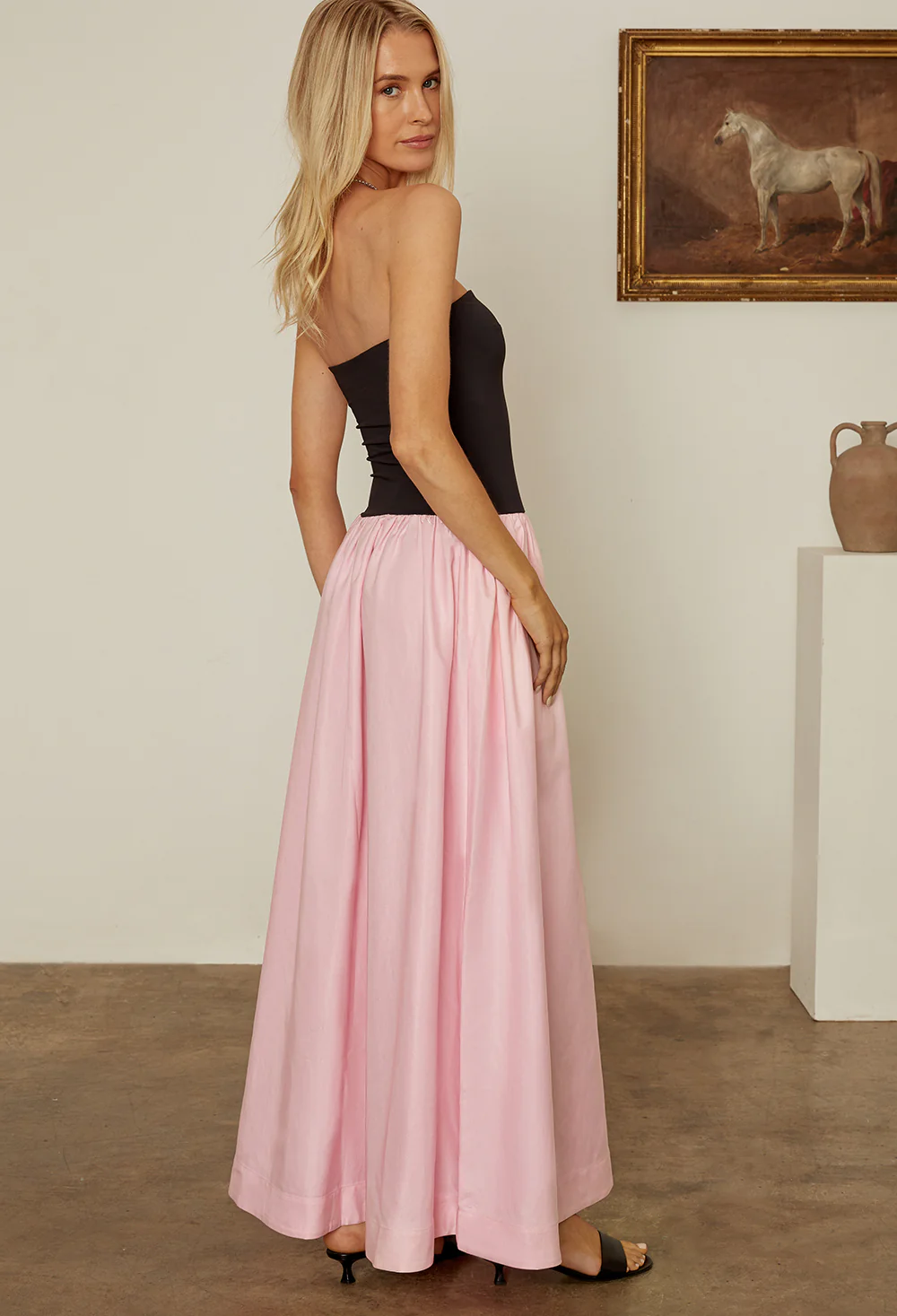Giselle Pink Taffeta Maxi Dress - Image 6